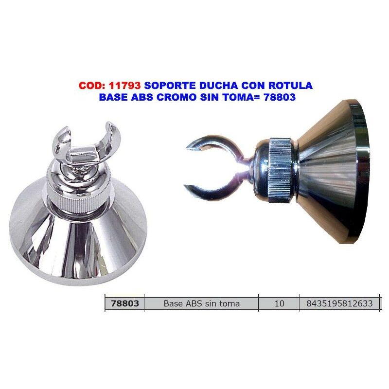 

soporte ducha con rotula base abs cromo sin toma 78803 - Mibricotienda