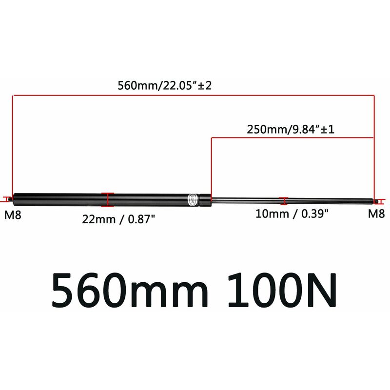 

Soporte Elevador de Resorte de Gas Universal para Caravanas,Vehículos ( 100N 560 mm )