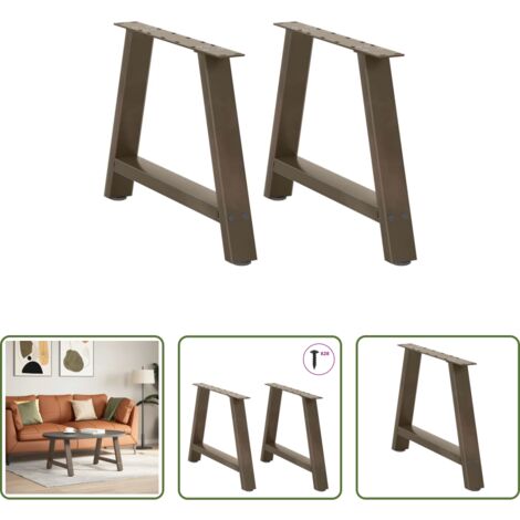 Soporte en forma de A -  Patas para mesa de centro en forma de A (2 unidades, 70 x 42-43 cm, acero)