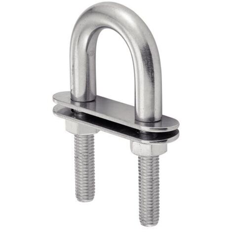 Soporte en U - Con doble placa - Inox A4 4x62 mm - Caja de 10