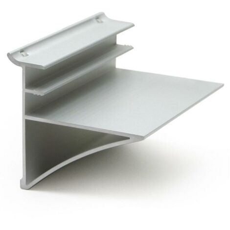 soporte est/madera espesor 25 l100 plata mate cabeza plana con pestaña de sujeccion superior.