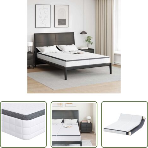 Soporte firme -  Colchón 2 pcs y gris 80 x 200 cm Resorte Bonell