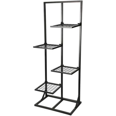 Soporte floral de metal negro, 4 niveles, 102 cm