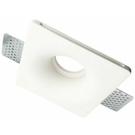 Soporte Foco LED GU10 Blanco Cuadrado Ø120mm - Blanco -