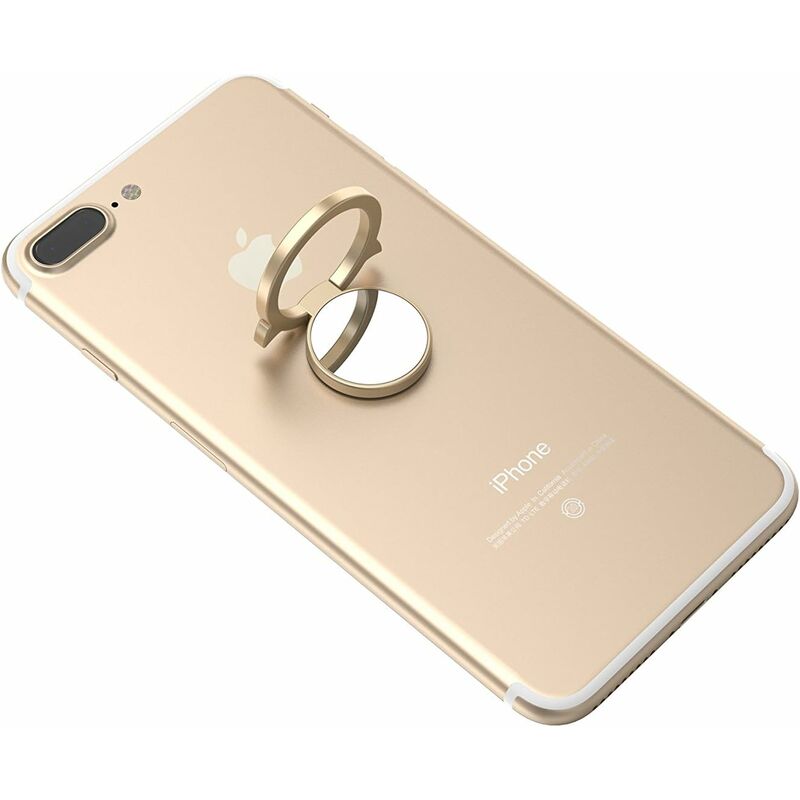 

Soporte giratorio de dedo para smartphone 360 ° Compatible con Apple iPhone iPad Samsung Galaxy | 5 oro