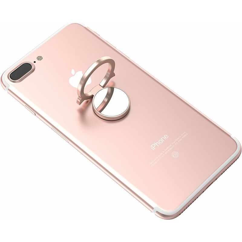 

Soporte giratorio de dedo para smartphone 360 °Compatible con Apple iPhone iPad Samsung Galaxy | 5 oro rosa