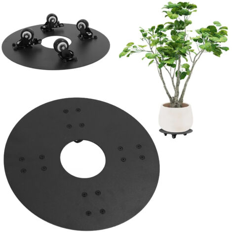 Soporte giratorio para plantas con ruedas con freno: silencioso, robusto, 35,6 cm de diámetro, capacidad de carga máxima 227 kg.