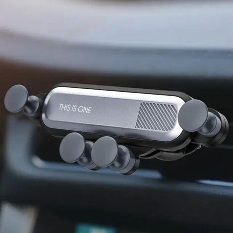 Soporte Gravity para coche para smartphones y dispositivos GPS, compatible con iPhone 13, 12, 11 Pro, 8, Samsung, Huawei, Xiaomi y Redmi (Plata)