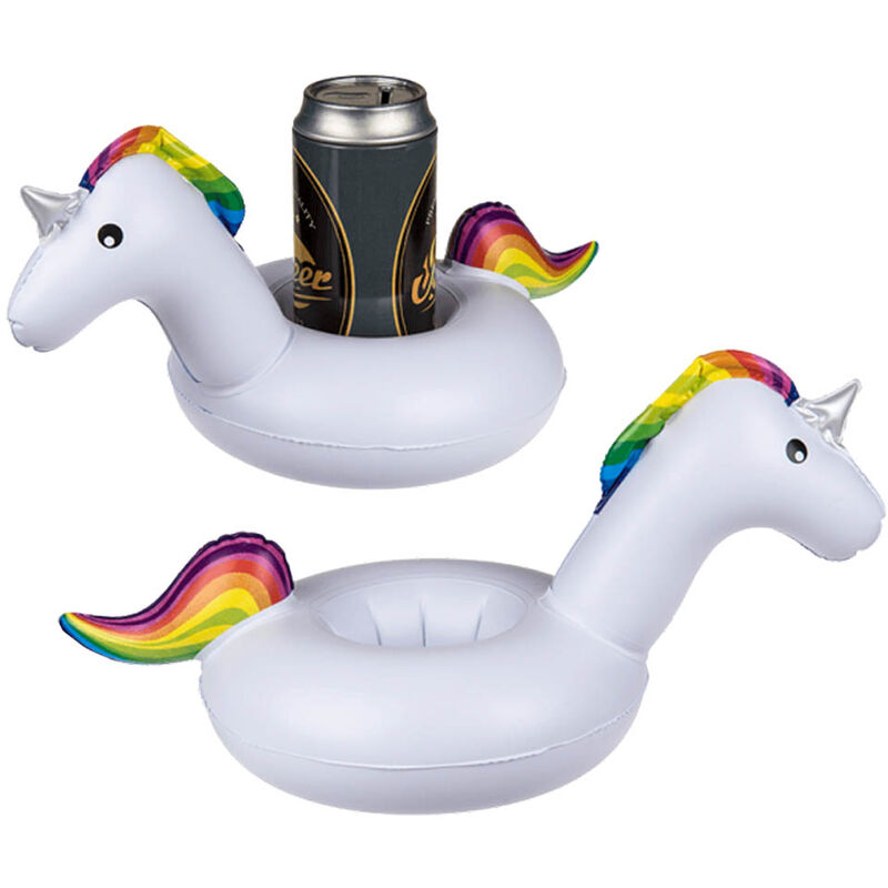 

Soporte para Bebidas Unicornio Hinchable 30x18x14cm, Posavasos para Latas Blanco