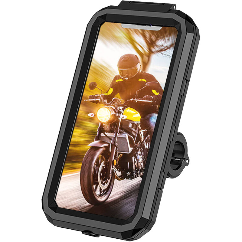 

Soporte impermeable para telefono de bicicleta para bicicleta de montana, scooter, motocicleta, soporte para telefono movil con manillar de rotacion