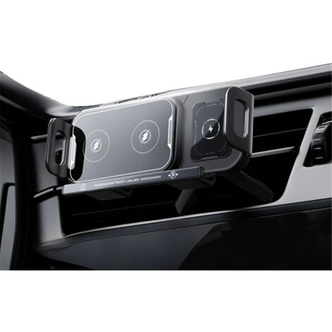 Soporte inalámbrico para teléfono de coche de 15 W, compatible con Samsung Galaxy Z Fold 5/4/3/2, soporte para teléfono de rejilla de ventilación, iPhone 16 Pro Max, 15, 14, 13, S24 y S23 Ultra.