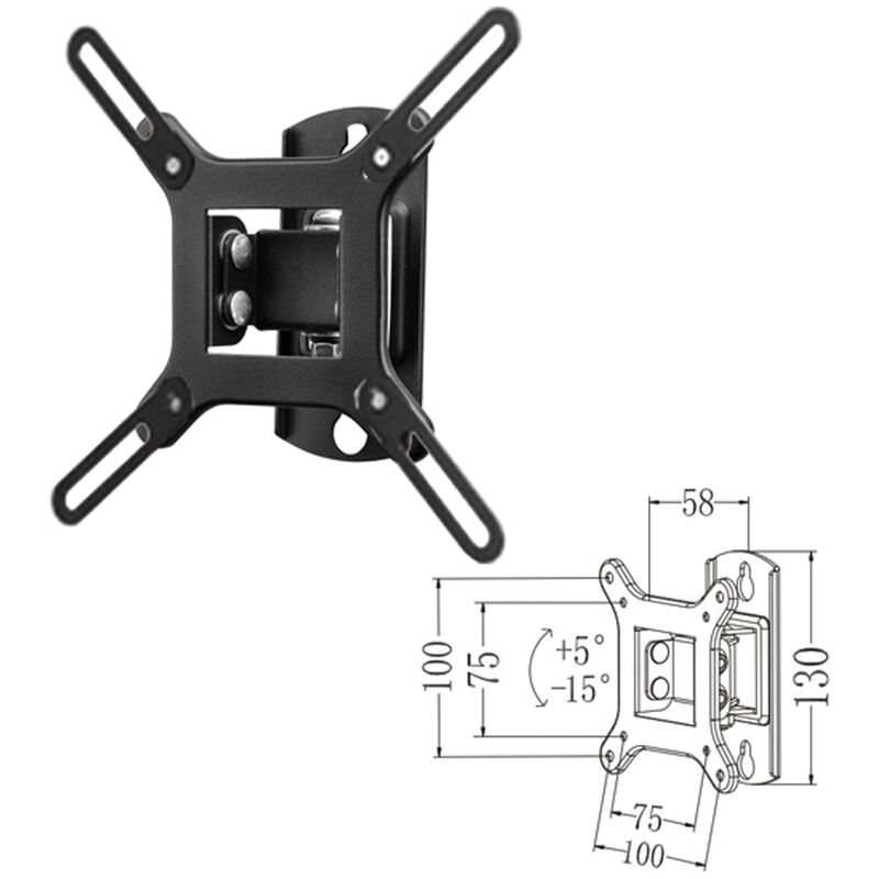 

Soporte inclinable de pared phoenix para tv - monitor hasta 42pulgadas inclinacion 15º vesa 200x200 hasta 20kg negro