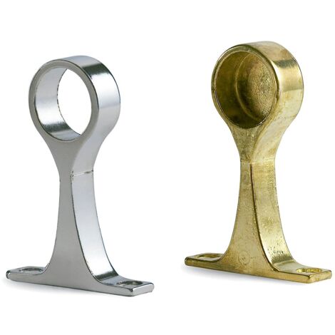 Soporte Intermedio Barra 20Mm Latón   - Soporte dorado central o lateral fijación a techo para barras redondas