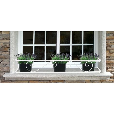 SOPORTE BALCONCILLO CLASICO BLANCO EXTENSIBLE 60-100 CM PROTECTOR ANTICAIDA DE JARDINERAS Y MACETAS PARA ALFEIZAR DE VENTANA