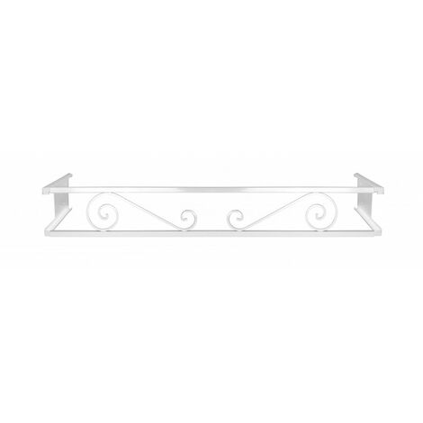 SOPORTE BALCONCILLO DESMONTABLE VOLUTAS BLANCO EXTENSIBLE 60-100 CM PROTECTOR ANTICAIDA DE JARDINERAS Y MACETAS PARA ALFEIZAR DE VENTANA