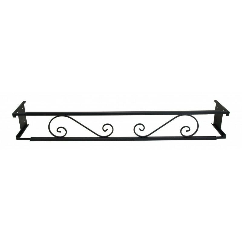 

Soporte Balconcillo Desmontable Volutas Negro Forja Extensible 100-140 Cm Protector Anticaida De Jardineras Y Macetas Para Alfeizar De Ventana