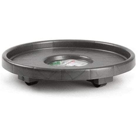 SOPORTE MACETA RUEDAS ANTRACITA 34 CM