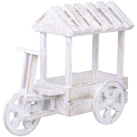 Soporte macetero de madera 46x18x40h cm