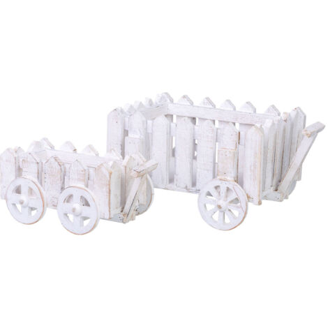 Soporte macetero de madera set de 2 piezas 28x22x18h-22x12x12h cm