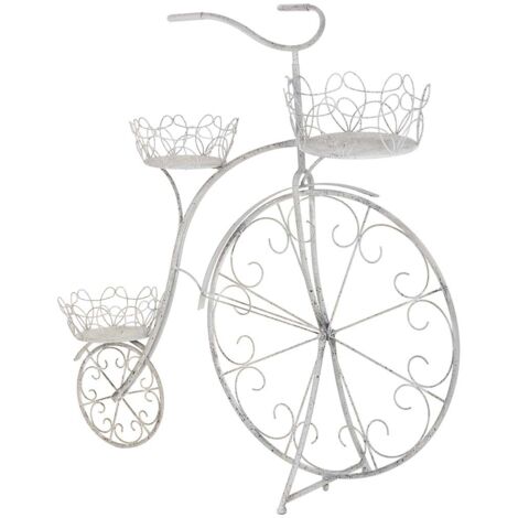 Soporte macetero de metal para 3 macetas gris 102.24x38.1x102.87h cm