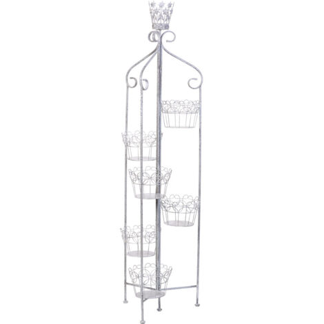 Soporte macetero de metal para 6 macetas 30.48x25.4x188.6h cm