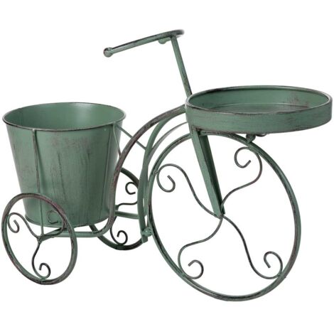 Soporte macetero verde, 47x19x35h cm