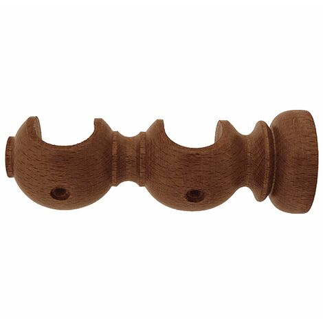 Soporte madera liso abierto doble 20x118 mm. nogal