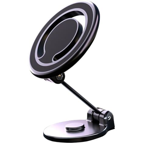 Soporte magnético para teléfono de coche compatible con MagSafe - Soporte giratorio de 360° para salpicadero - Soporte plegable para teléfono de coche para iPhone 16/15/14/13 Series, Samsung, etc.