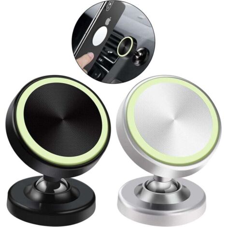 Soporte magnético para teléfono KZQ de 2 unidades, giratorio 360°, compatible con todos los teléfonos inteligentes, accesorios para el interior del automóvil