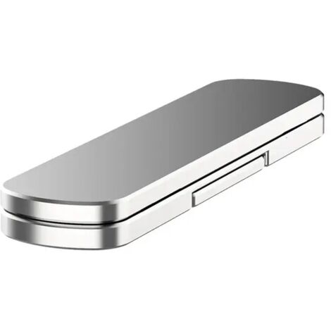 Soporte magnético para teléfono, soporte plegable de aluminio para teléfono, mini soporte, soporte de metal de alta calidad, giratorio 360°, plateado