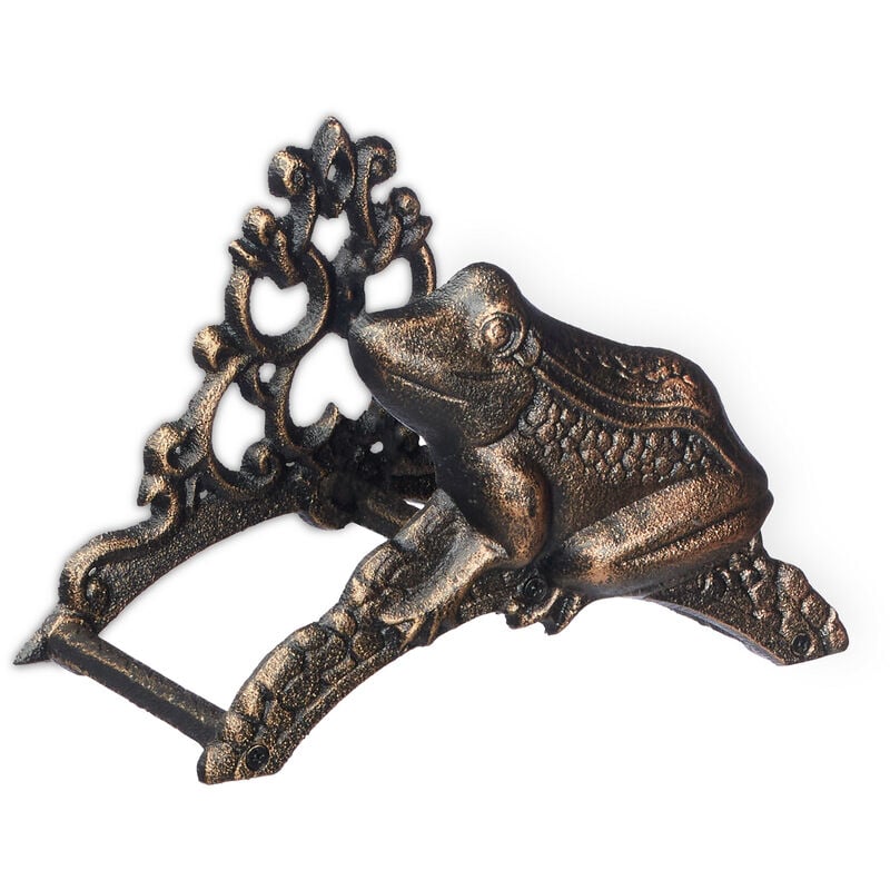 Relaxdays - Support mural pour votre tuyau d'arrosage, design vintage, fonte de fer, hlp 18,5 x 26,5 x 16,5 cm, bronze
