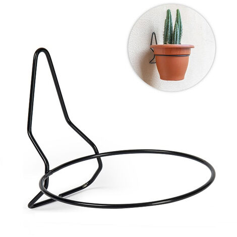 Soporte Metal para maceta de pared 18 cm Negro