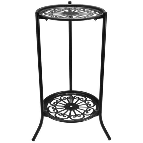 Soporte metálico para 2 macetas, estante para jardín, terraza o uso exterior.