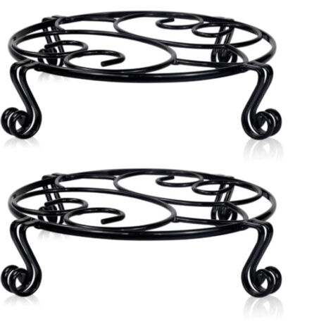 Soporte metálico para plantas, 30 cm de diámetro, maceta resistente, negro/bronce, para el hogar o la oficina.