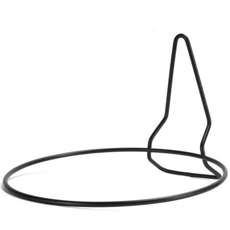 Soporte metálico para plantas, base de hierro negro, 21 cm de diámetro, ideal para balcones y terrazas, estable, decorativo, minimalista para el hogar o la oficina.
