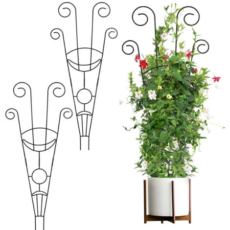 Soporte metálico para plantas trepadoras – Soporte vertical para rosas, vides y macetas (76 x 30 cm, 2 unidades)