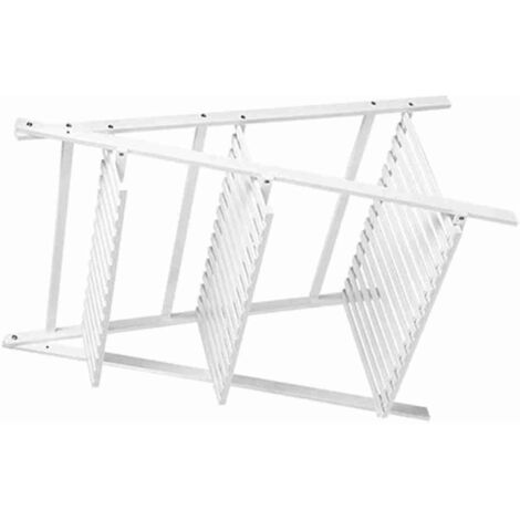 Soporte modular de bambú de 3 niveles para plantas, ideal para balcón, jardín y sala de estar – Blanco