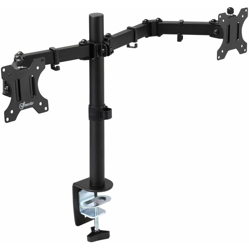 

Vinsetto - Soporte Monitor Doble para Pantallas de 13-32 Pulgadas LED LCD con VESA 75/100 mm Altura Ajustable Giro de 360° 2 Opciones de Montaje