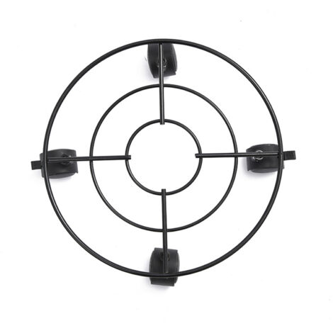 Soporte móvil para plantas con ruedas [Soporte universal] Soporte para macetas – Diámetro 25 cm, 30 cm, 35 cm, Altura 7 cm [Material: Hierro] Negro – 1x Soporte para macetas