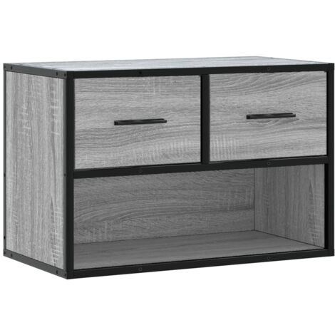 Soporte multimedia para TV estantería para televisión buffet para televisión comedor salón dormitorio sonoma 60 x 31 x 39,5 cm madera contrachapada y metal gris 020028445