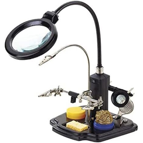 Soporte paa soldador con lupa y pinzas de cocodrilo hrv7571 nimo
