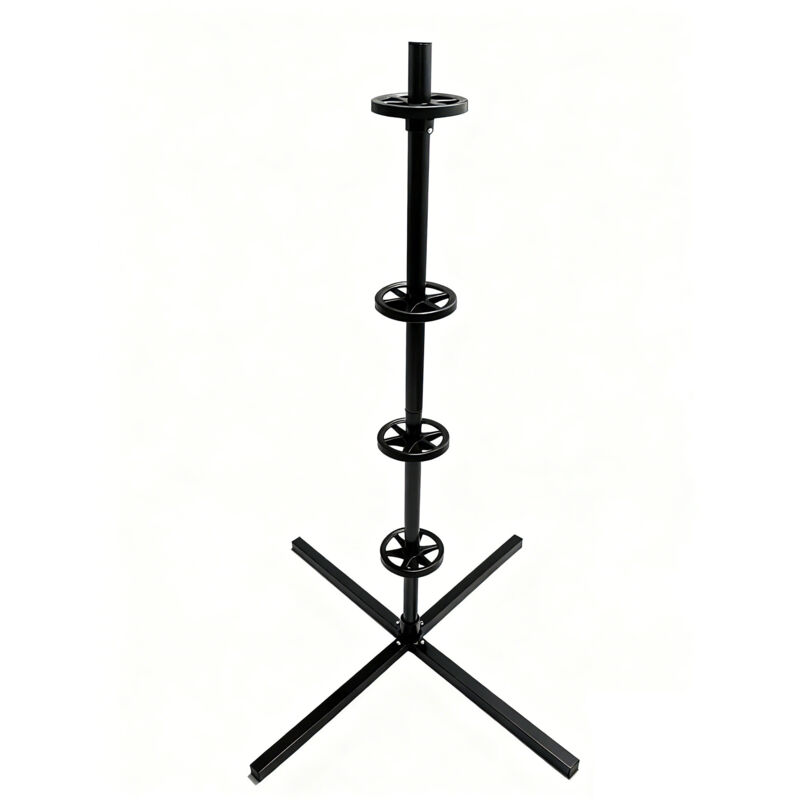 Relaxdays soporte para 4 neumáticos con llantas, máx. 120 kg, 131,5x66x66 cm, acero, negro