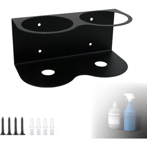 Soporte para aerosoles, soporte de pared de acero para botellas pulverizadoras, soporte de pared para botellas pulverizadoras, estante de almacenamiento para el hogar o el trabajo en el garaje (2 ranu