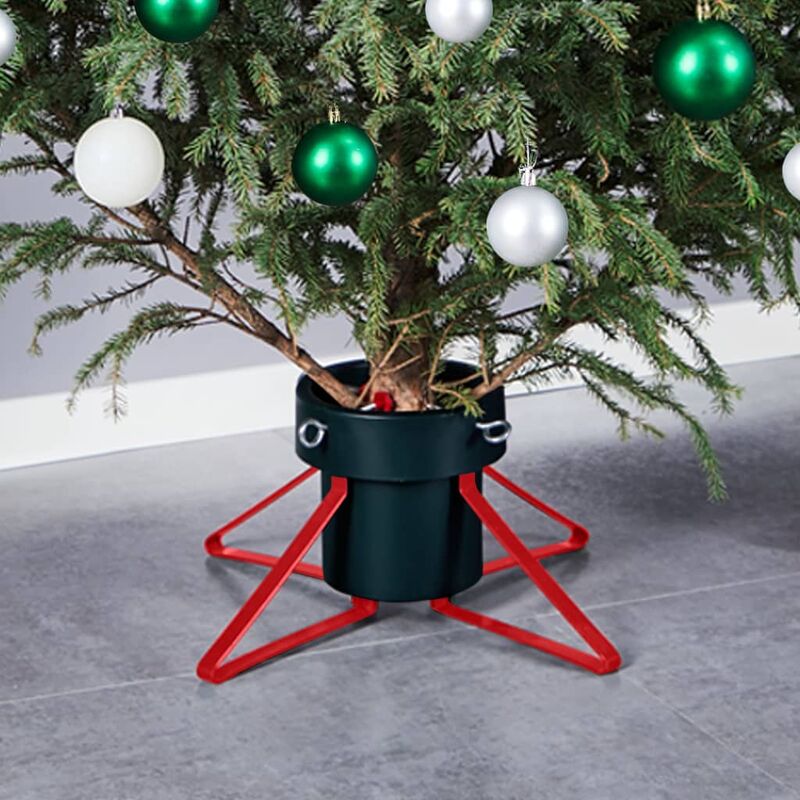 

Soporte para árbol de Navidad verde y rojo 46x46x19 cm