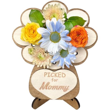 Soporte para arreglos florales, soporte para flores seleccionadas a mano - Soporte floral de madera para bricolaje, adorno artesanal de madera para decoración del hogar, accesorios