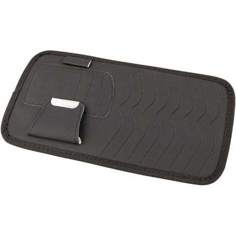 Soporte para asiento de coche - Organizador para parasol de coche - Con bolsillos para guardar DVD - Gel limpiador para interiores - Negro - Talla única