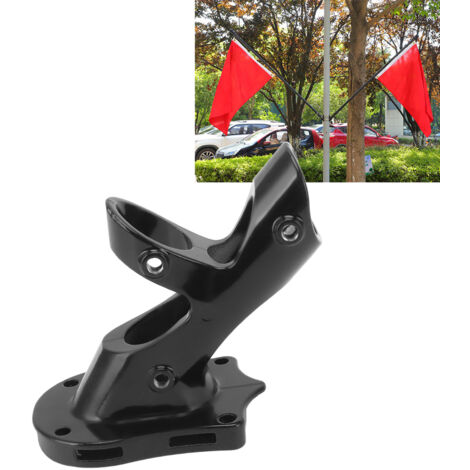 [Soporte para bandera] [Soportes] [Fijo] [Soporte para bandera fijo ajustable de 45°] [Soporte para bandera robusto de aleación de aluminio resistente a la corrosión con 3 orificios, negro]