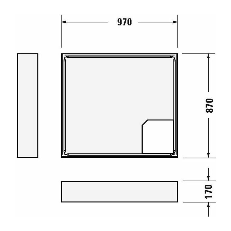 

Soporte para bañera Duravit D-CODE para 720107 1000x900mm