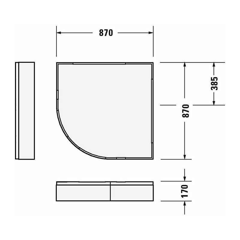 

Soporte para bañera Duravit D-CODE para 720108 900x900mm