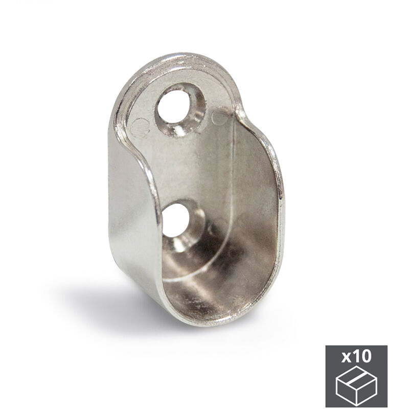 

Soporte para barra de armario, Zamak, Niquelado, 10 ud.